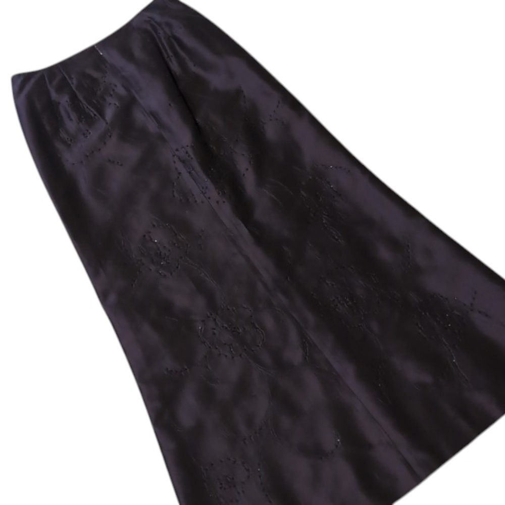 ANN TAYLOR Dark Purple Satin Embroidered Formal Set – Size 6 & 8 - Picture 7 of 11